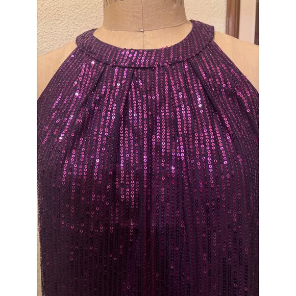 Grace Karin Sleeveless Sequin Halter Top Purple NWT Size S - Picture 4 of 9